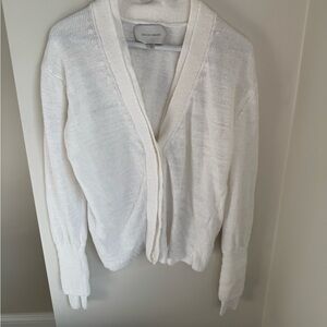 Brochu Walker Womens Cream Linen Cardigan Size Small